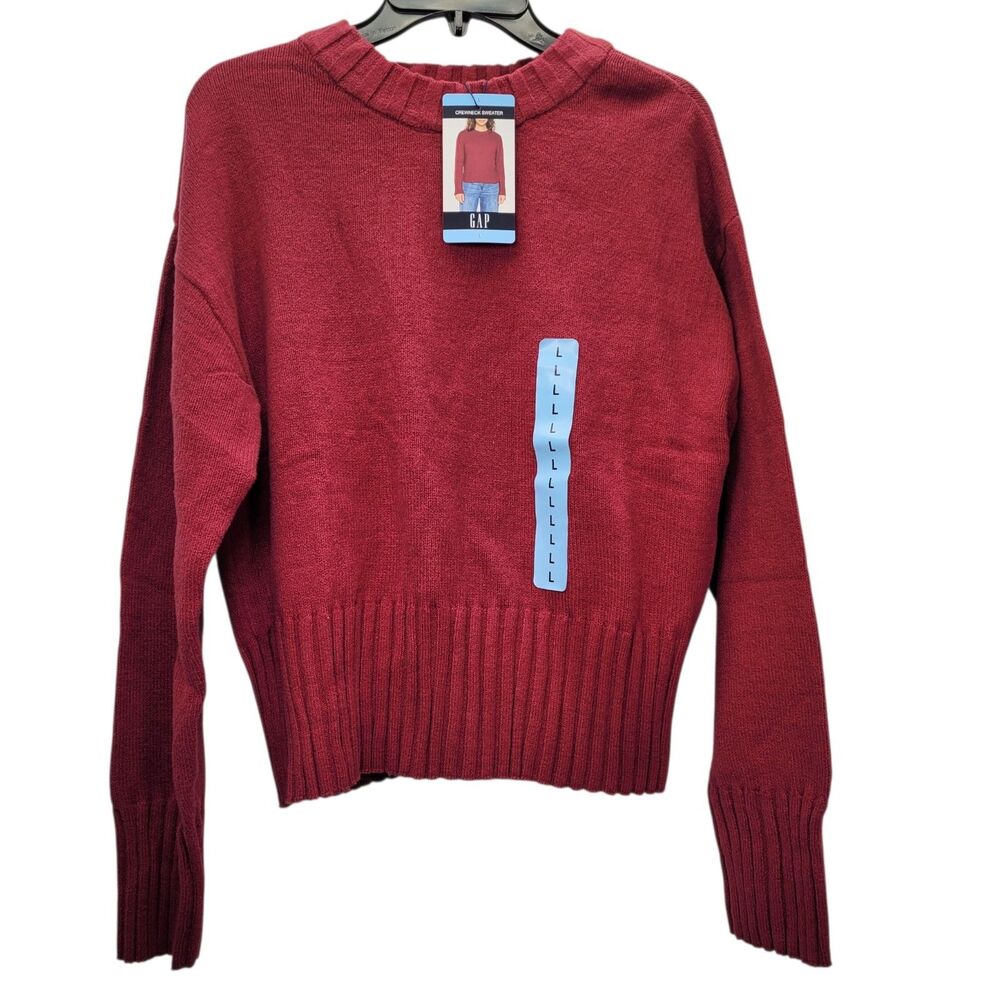 Gap Women's Cotton Blend Relaxed Crewneck Sweater Ribbed Hem Rd Large